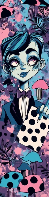 Free teacher bookmark featuring a blue-skinned teacher